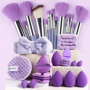 Conjunto de maquiagem com 33 peças, incluindo esponjas de beleza grandes e pequenas para aplicação de maquiagem impecável e remoção de maquiagem, conjunto completo. - AliExpress 66